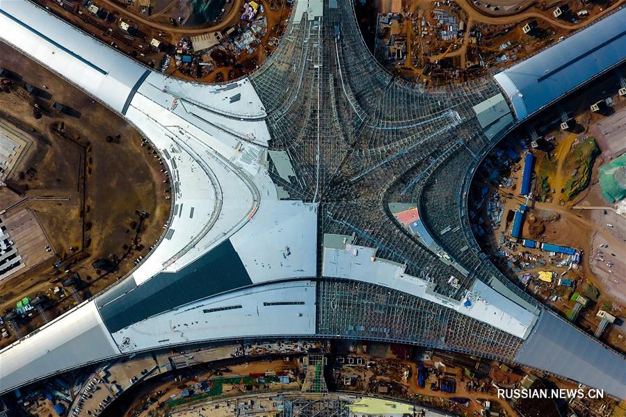 Строительство терминала нового аэропорта "Цзяодун" в Циндао