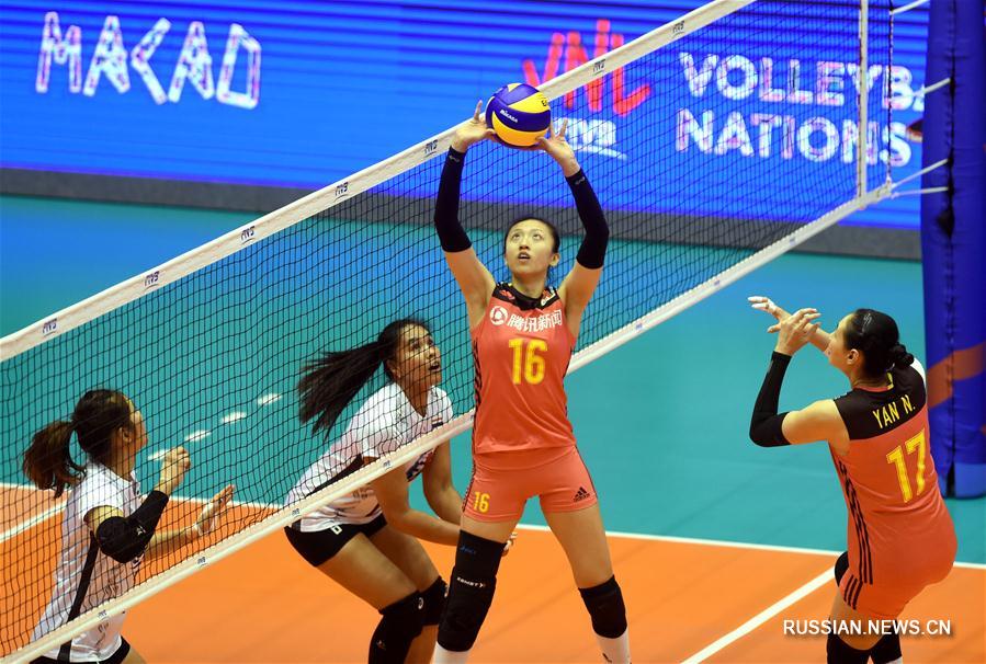 Китайские волейболистки победили сборную Таиланда в матче Лиги наций в Аомэне 