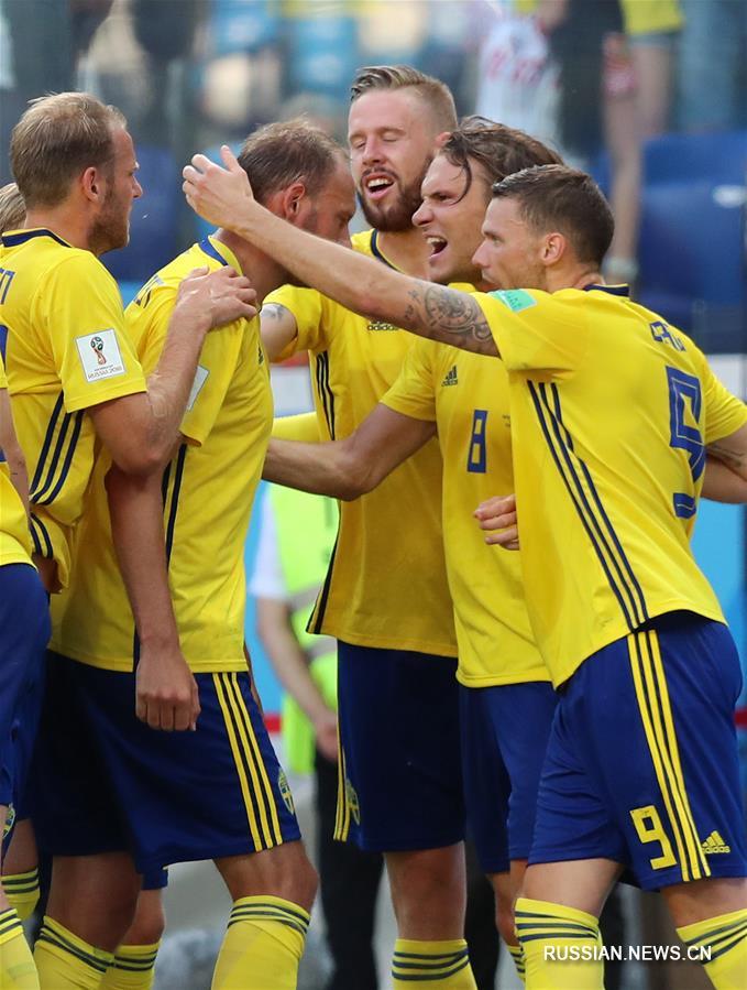 Футбол -- ЧМ-2018, группа F: А.Гранквист открыл счет в матче Швеция -- РК