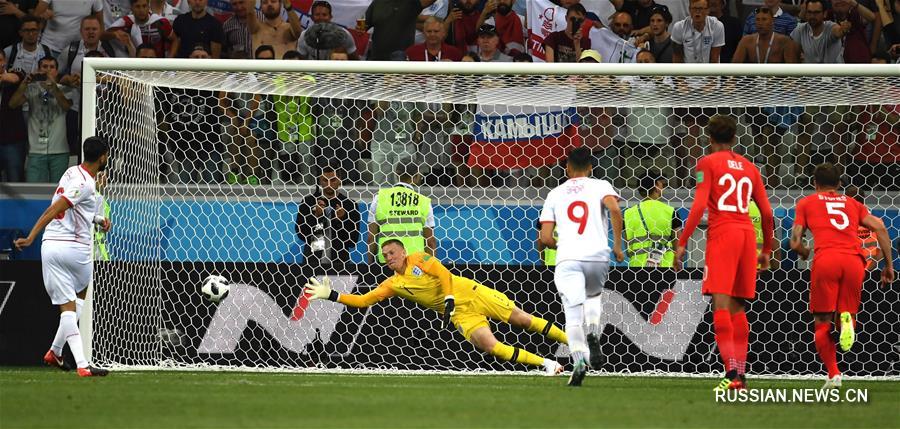 Футбол -- ЧМ-2018, группа G: Ф.Сасси забил пенальти и сравнял счет в матче с Англией