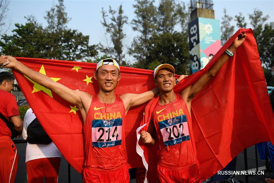 18-е Азиатские игры -- Легкая атлетика, спортивная ходьба: китайские скороходы выиграли золото и бронзу на дистанции 20 км