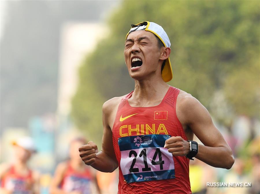 18-е Азиатские игры -- Легкая атлетика, спортивная ходьба: китайские скороходы выиграли золото и бронзу на дистанции 20 км