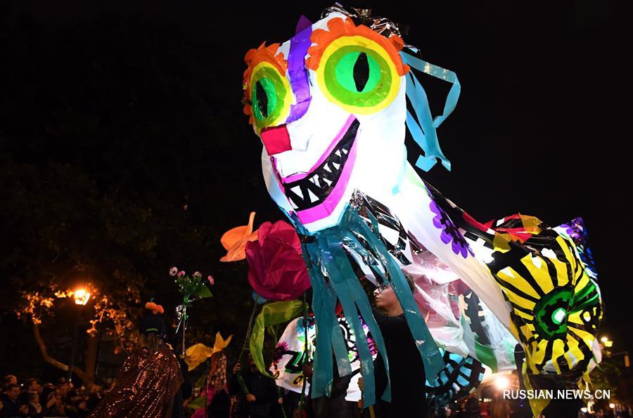 В Нью-Йорке прошел парад в честь Хэллоуина 