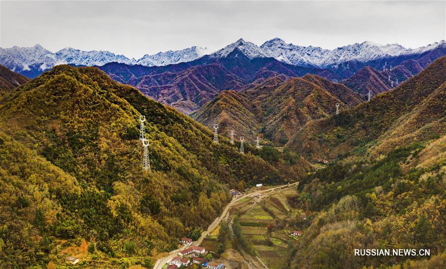 Красота гор Циньлин после первого снегопада