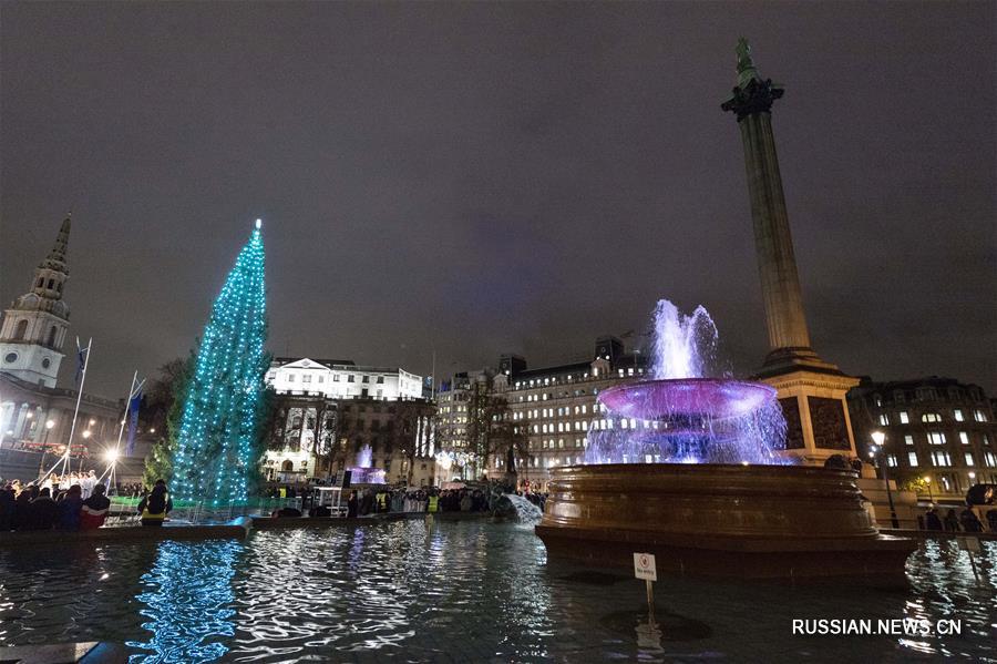 В Лондоне зажгли рождественскую елку 