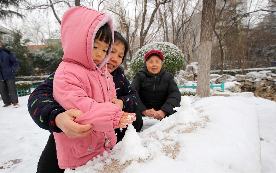 После снегопадов в провинции Шаньдун