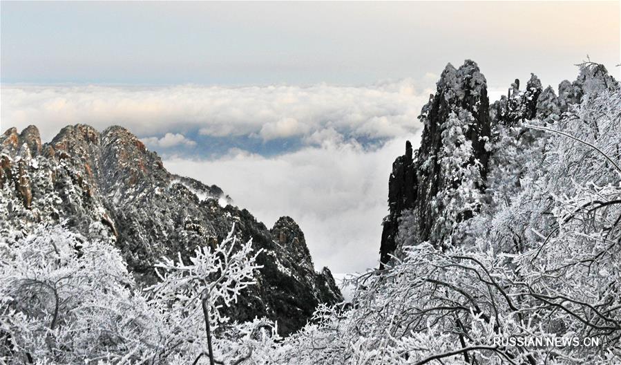 Кружевные снежные наряды ландшафтного парка "Хуаншань"