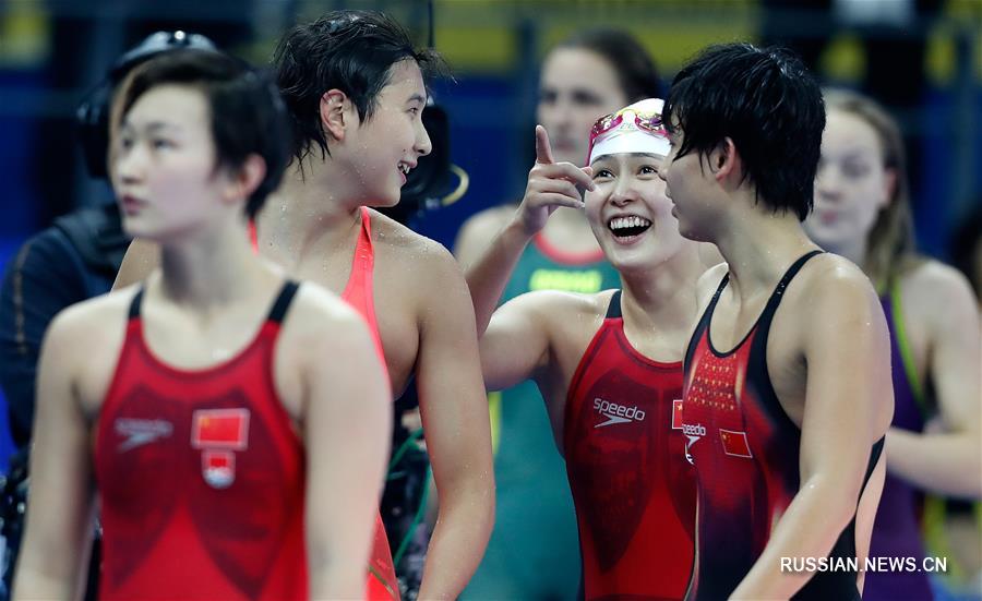 Женская сборная Китая выиграла эстафету 4Х200 м вольным стилем на ЧМ по плаванию на короткой воде 