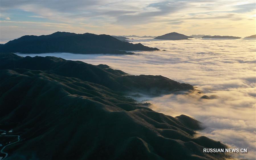 Облачное море на высокогорном пастбище Мотяньлин