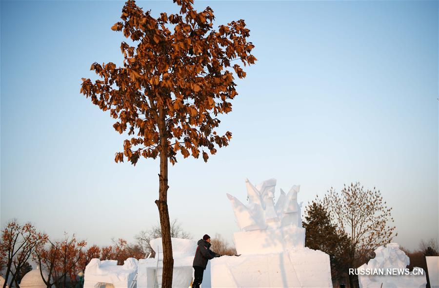 Международный конкурс снежных скульптурв в Харбине набирает обороты