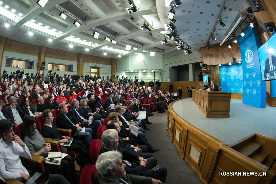 Глава МИД РФ С. Лавров провел ежегодную пресс-конференцию
