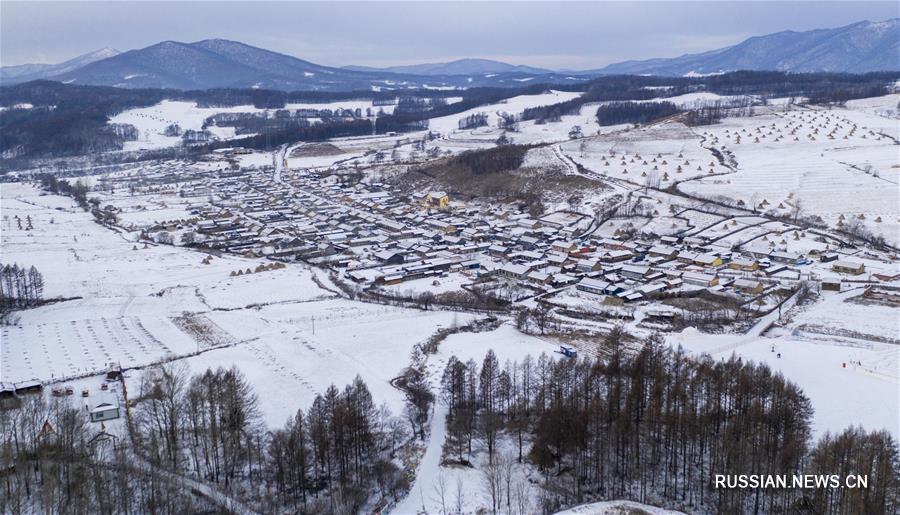 Зима в городе Шулань на северо-востоке Китая
