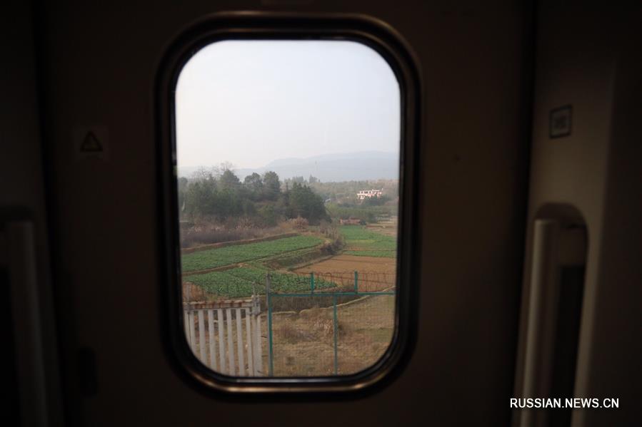 Путешествие из холодной зимы в теплую весну на высокоскоростном поезде