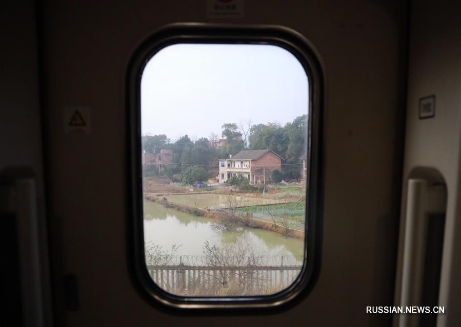 Путешествие из холодной зимы в теплую весну на высокоскоростном поезде