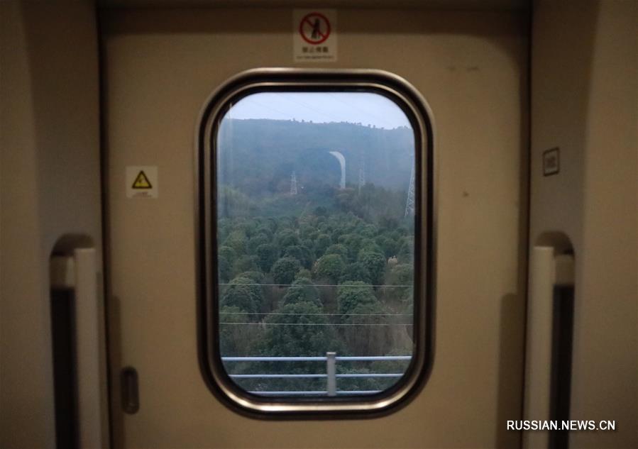 Путешествие из холодной зимы в теплую весну на высокоскоростном поезде