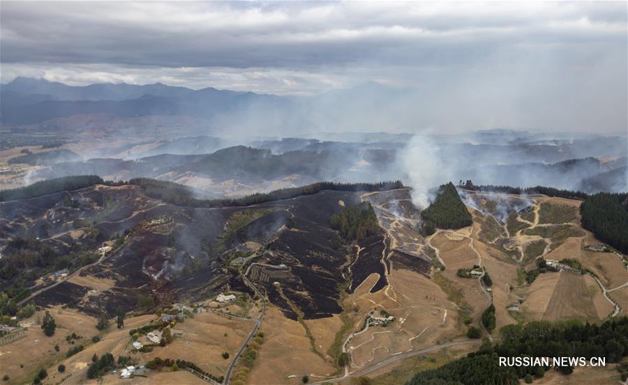 Природные пожары на новозеландском Южном острове продолжаются