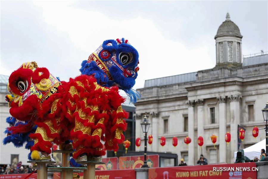 На Трафальгарской площади в Лондоне прошли праздничные мероприятия по случаю китайского праздника Весны 