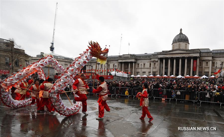 На Трафальгарской площади в Лондоне прошли праздничные мероприятия по случаю китайского праздника Весны 