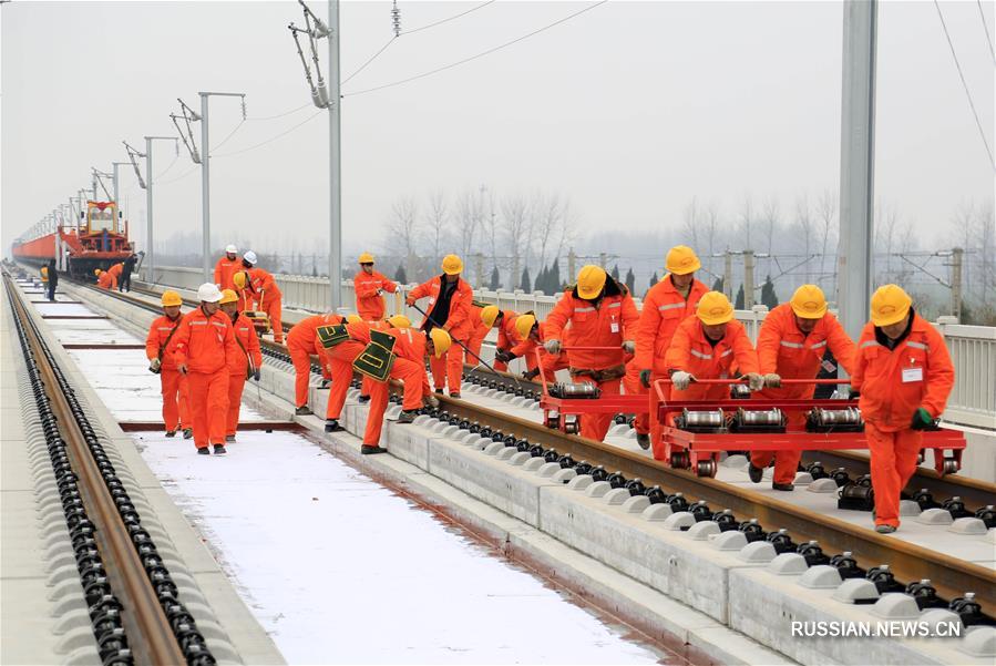 В Китае началась укладка рельсов высокоскоростной железной дороги Шанцю-Хэфэй-Ханчжоу