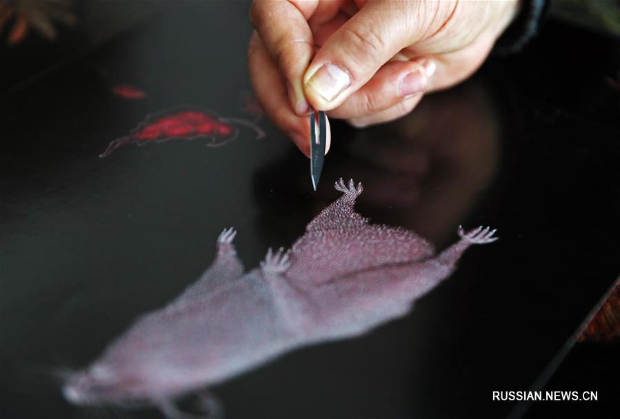 Лезвие вместо кисти -- Неповторимый почерк художницы из Шэньяна  