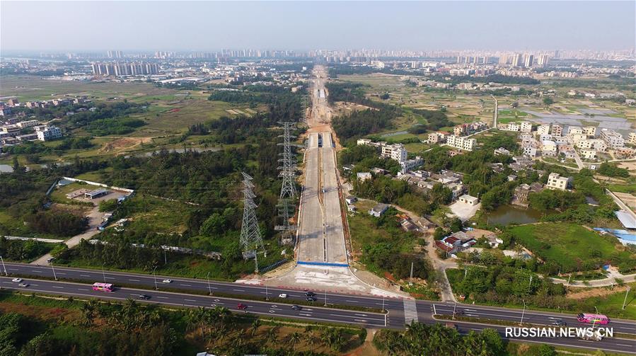 Строительство нового района Цзяндун в Хайкоу