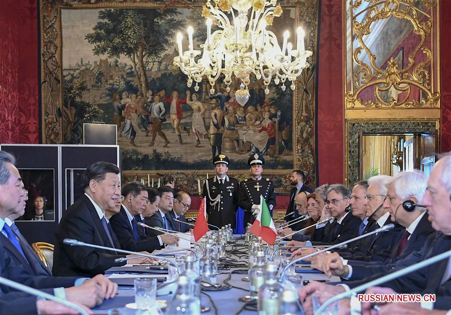 Си Цзиньпин провел переговоры с президентом Италии С. Маттареллой