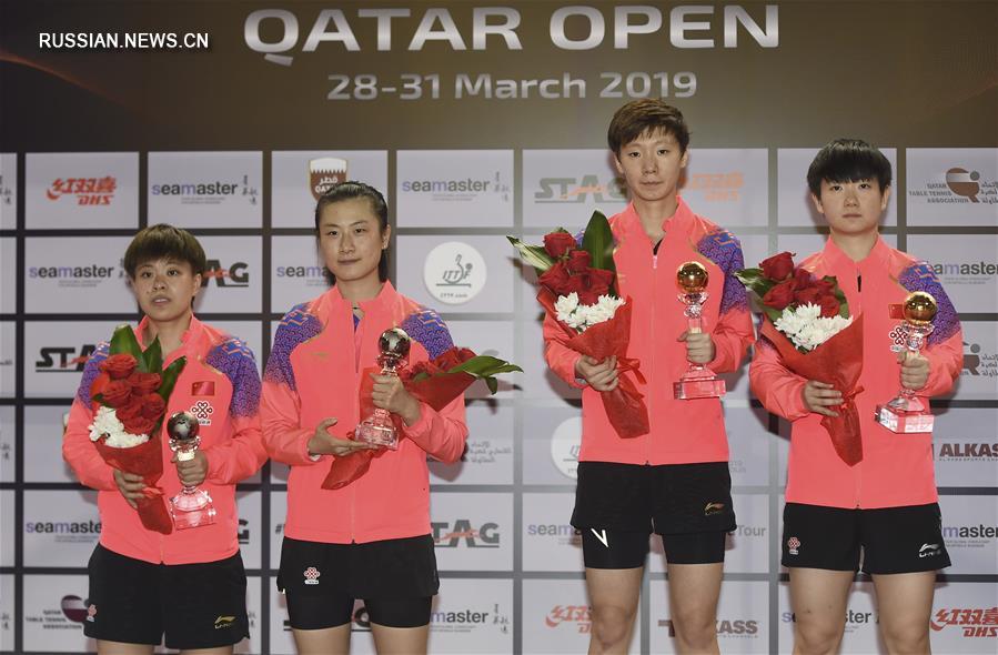 Китаянки Сунь Инша и Ван Маньюй выиграли турнир ITTF world tour в Дохе в женском парном разряде