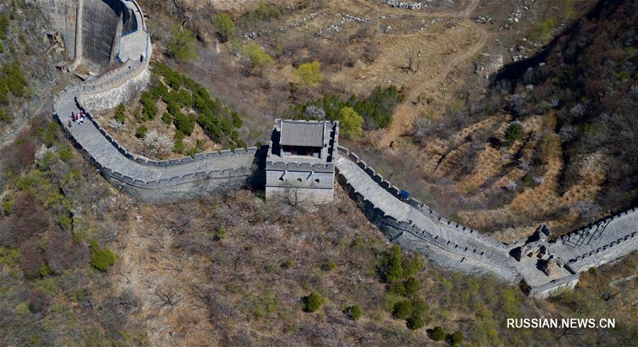 Пейзаж участка Великой Китайской стены под Пекином 