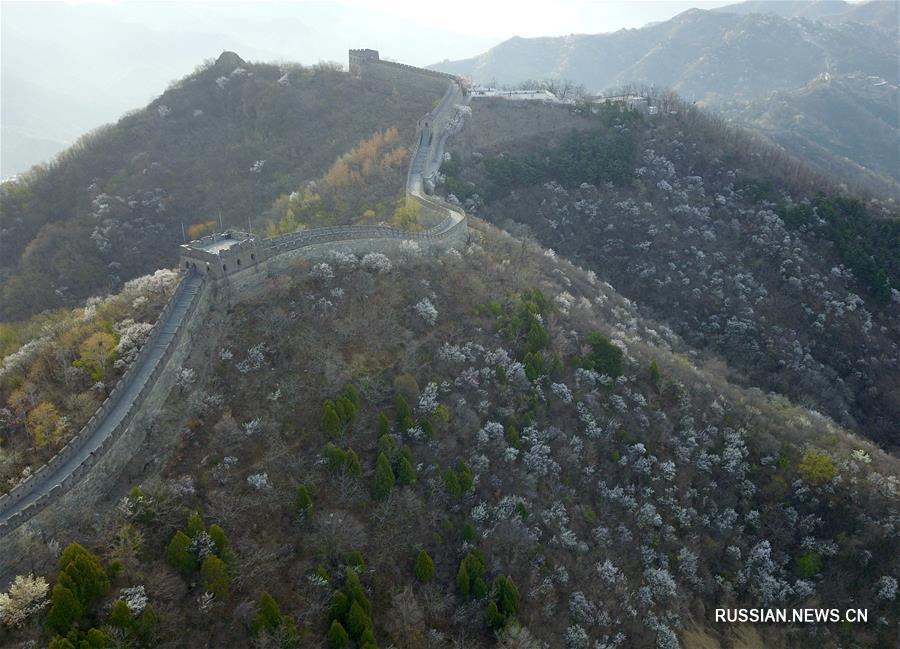 Весенний пейзаж на участке Великой китайской стены Мутяньюй