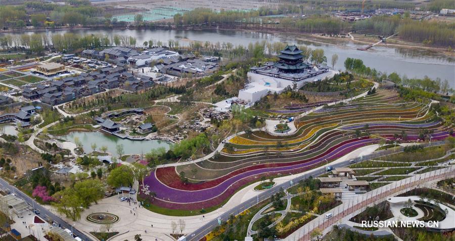 Всемирная выставка садово-паркового искусства-2019 в Пекине с высоты птичьего полета