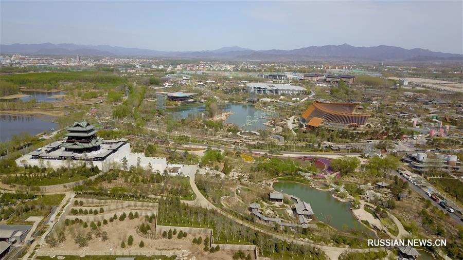 Всемирная выставка садово-паркового искусства-2019 в Пекине с высоты птичьего полета