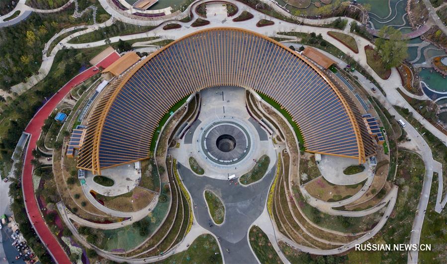 Всемирная выставка садово-паркового искусства-2019 в Пекине с высоты птичьего полета