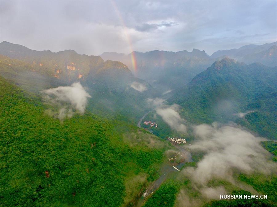 Горы после дождя в провинции Фуцзянь