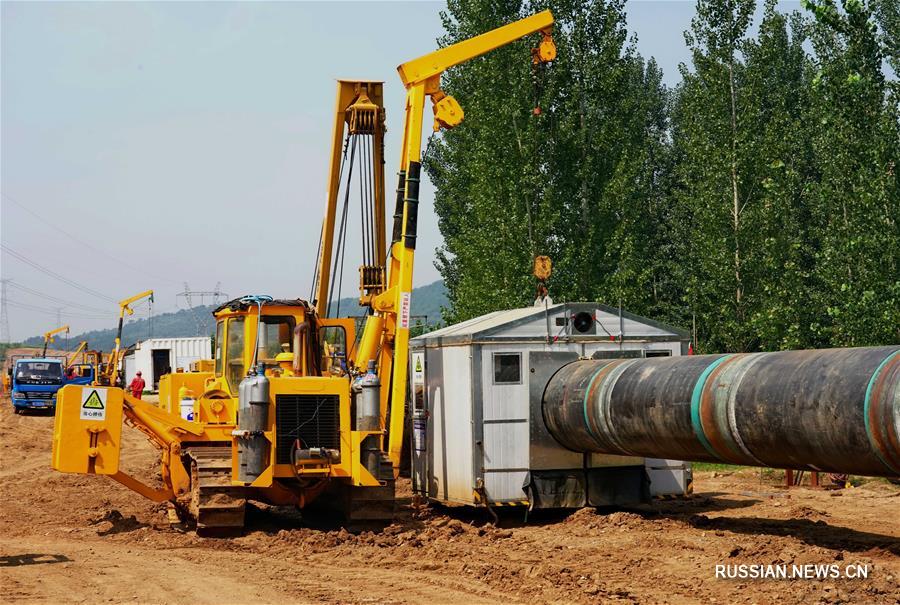 В городе Циньхуандао полным ходом ведутся работы в рамках строительства китайского участка восточного маршрута китайско-российского газопровода