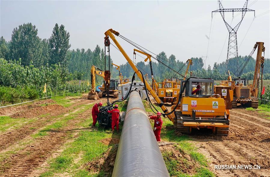 В городе Циньхуандао полным ходом ведутся работы в рамках строительства китайского участка восточного маршрута китайско-российского газопровода