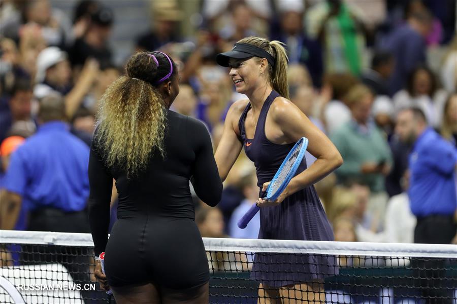 Серена Уильямс в первом круге Открытого чемпионата США по теннису обыграла Марию Шарапову