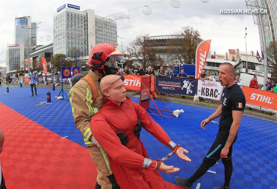 Международные соревнования "Сильнейший пожарный-спасатель" в Минске