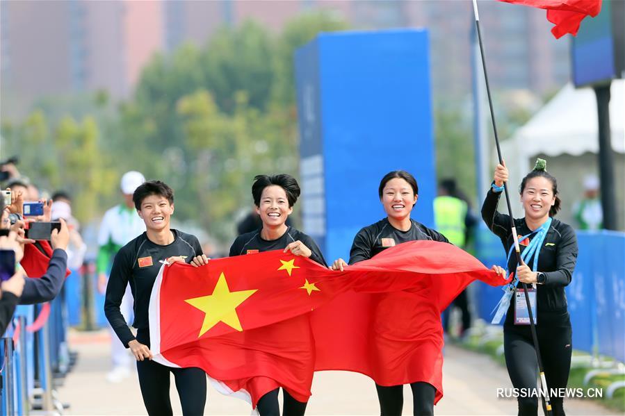 Всемирные военные игры -- Военное пятиборье: китайские спортсменки стали первыми в эстафете с препятствиями 