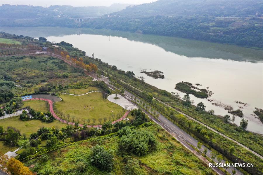 Живописный остров посреди реки в Чунцине