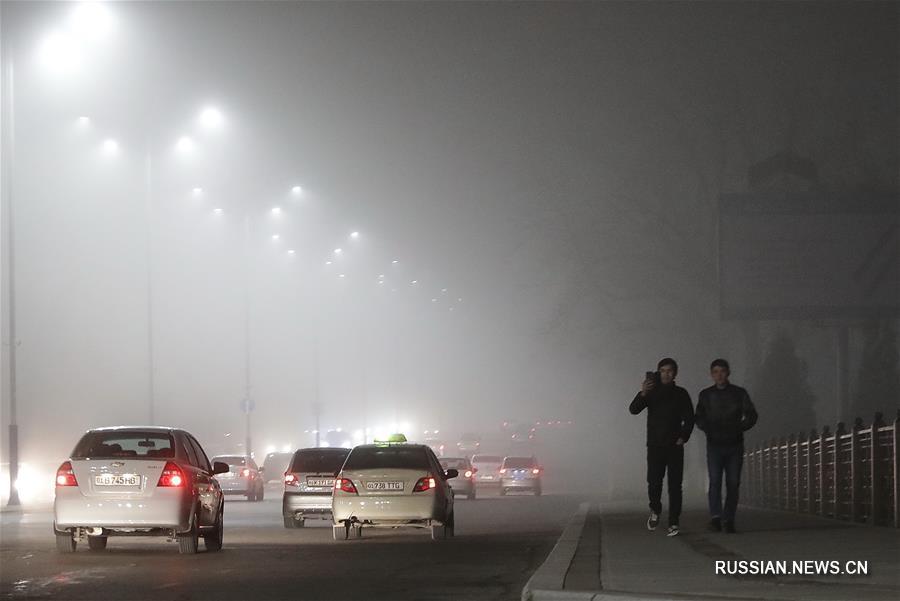 Густой туман в Ташкенте