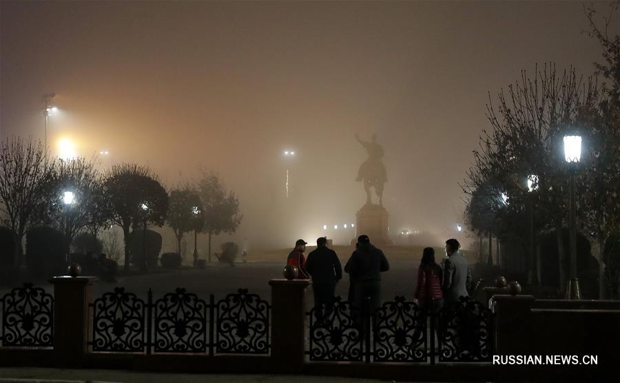 Густой туман в Ташкенте