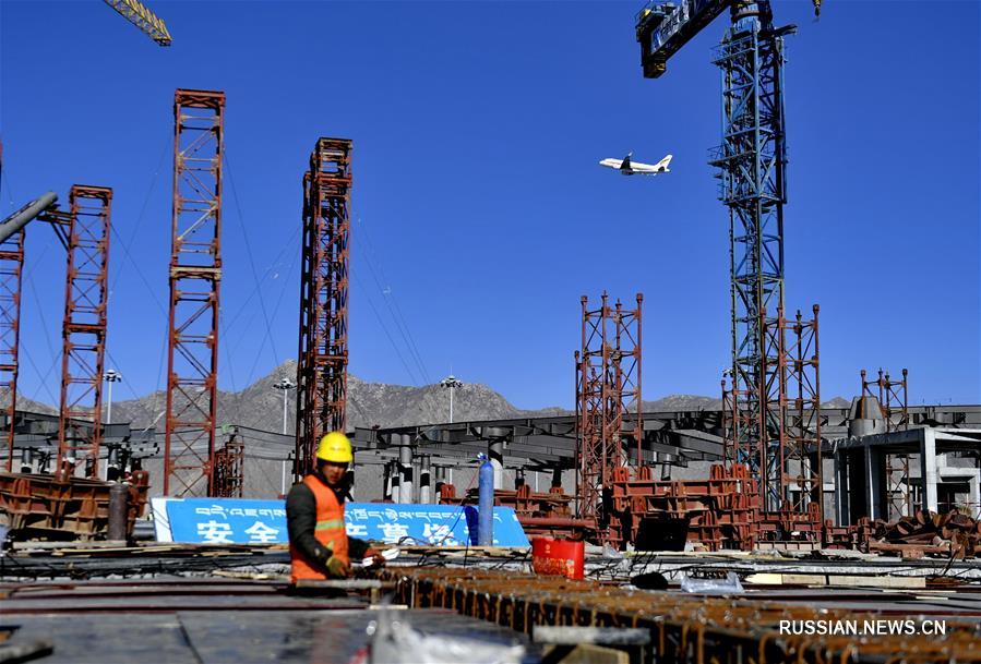 В Лхасе продолжается строительство третьего терминала аэропорта Гонга
