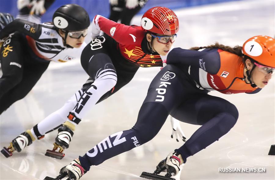 Сборная Китая стала второй в женской эстафете на дистанции 3000 метров на этапе КМ по шорт-треку в Дрездене 