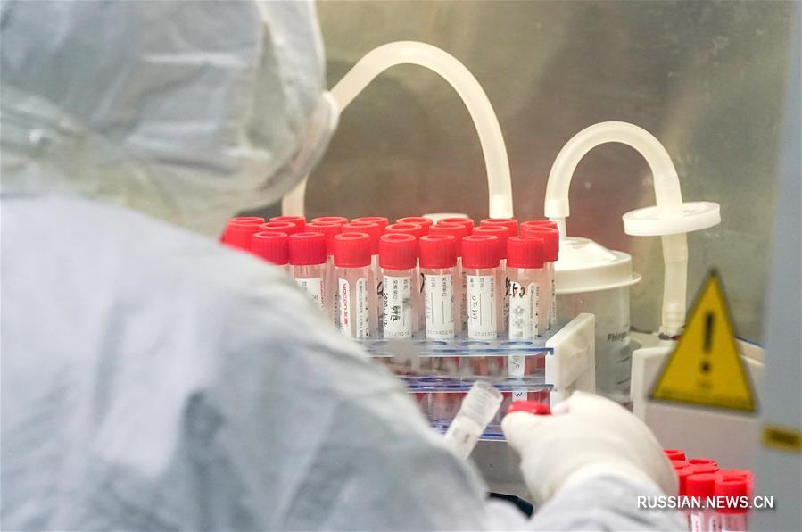 Борьба со вспышкой коронавирусной инфекции -- Круглосуточная работа медицинской лаборатории в Ухане