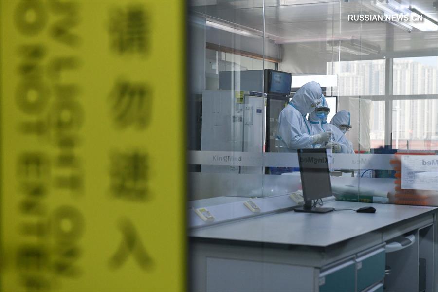 Борьба со вспышкой коронавирусной инфекции -- Работа медицинской лаборатории в Хэфэе