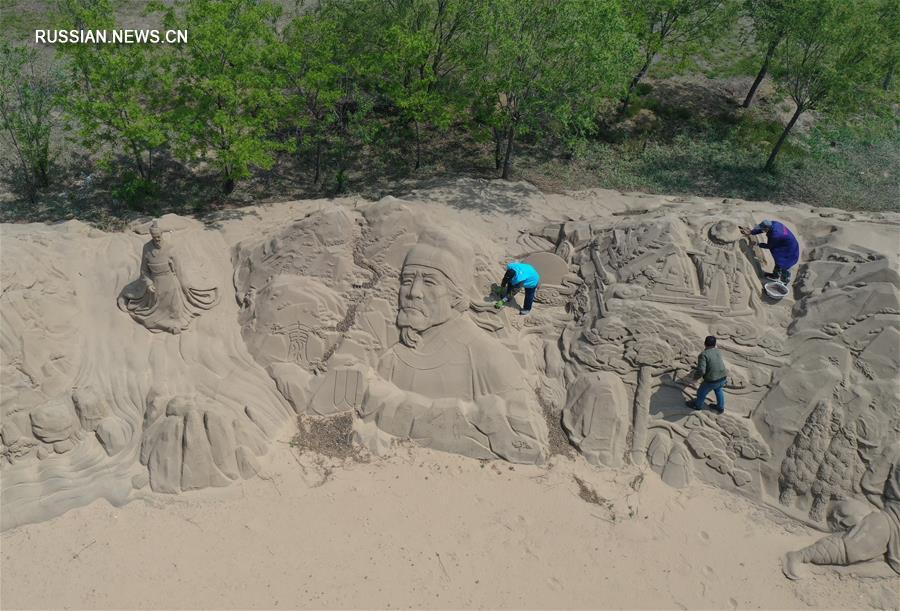 Парк песчаных скульптур в Циньхуандао готовится к открытию 