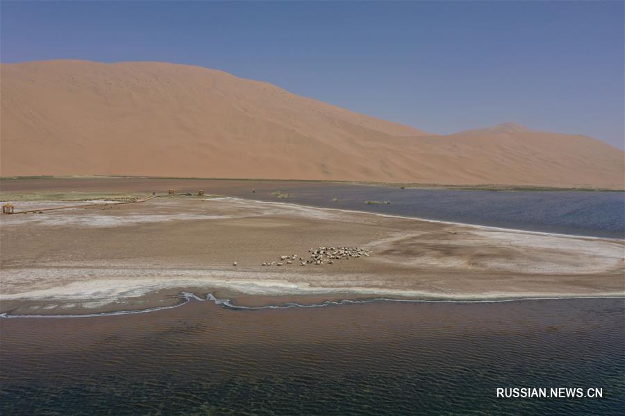 Озера посреди пустыни на севере Китая