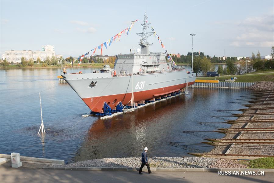 В Петербурге спустили на воду корабль противоминной обороны проекта 12700 "Георгий Курбатов"