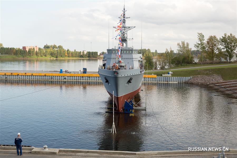 В Петербурге спустили на воду корабль противоминной обороны проекта 12700 "Георгий Курбатов"