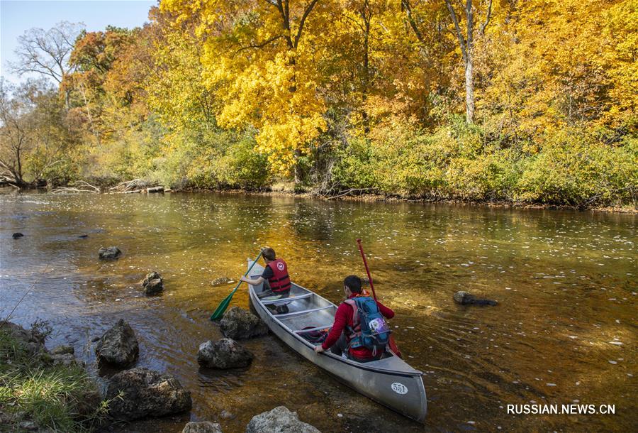 Осенний пейзаж в восточной части американского штата Мичиган